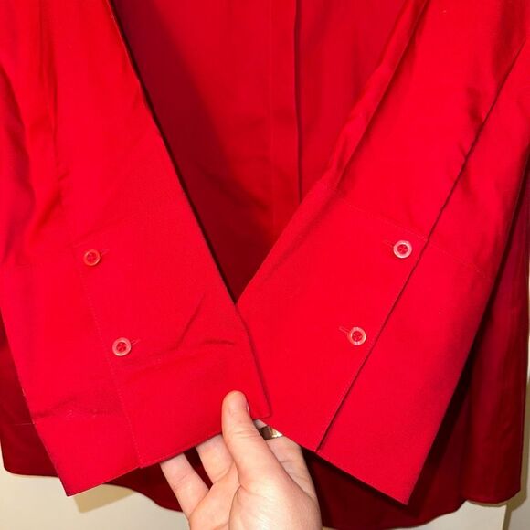 Chicos XL (3) Button Down Collared No Iron Red Long Sleeve Womens Shirt EUC - Picture 5 of 11